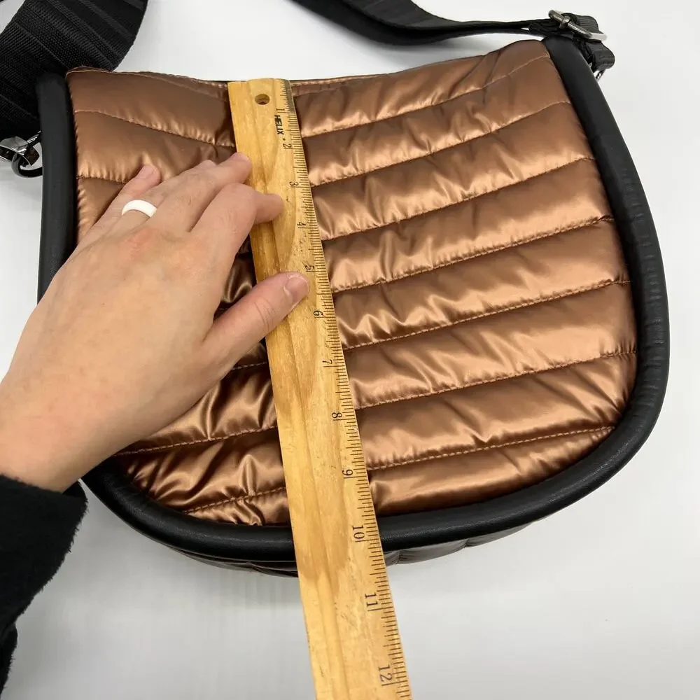 Think Royln Audrey VL Trim Crossbody Purse Pearl Copper Color